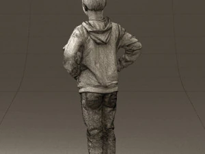 boy in blue hoodie jeans 0440 3d print ready 3D Print Model