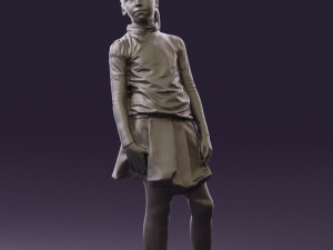 girl in white shirt black skirt 0436 3D Модель
