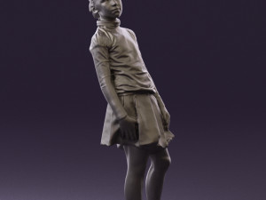 girl in white shirt black skirt 0436 3D Модель