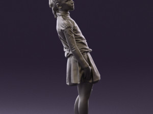 girl in white shirt black skirt 0436 3D Модель