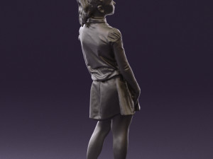 girl in white shirt black skirt 0436 3D Модель