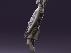 girl in white shirt black skirt 0436 3D Модель