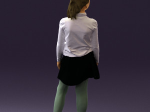 girl in white shirt black skirt 0436 3d print ready 3D Print Model