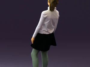 girl in white shirt black skirt 0436 3d print ready 3D Print Model