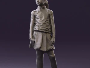 girl in white shirt black skirt 0436 3d print ready 3D Print Model