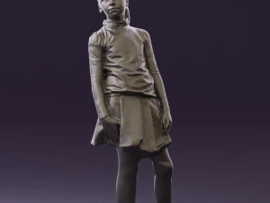 girl in white shirt black skirt 0436 3d print ready 3D Print Model