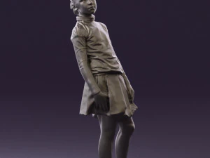 girl in white shirt black skirt 0436 3d print ready 3D Print Model