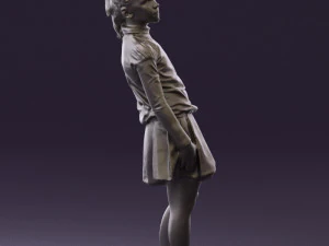 girl in white shirt black skirt 0436 3d print ready 3D Print Model