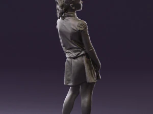 girl in white shirt black skirt 0436 3d print ready 3D Print Model