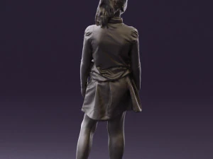 girl in white shirt black skirt 0436 3d print ready 3D Print Model