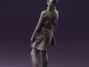 girl in white shirt black skirt 0436 3d print ready 3D Print Model