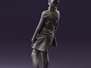 girl in white shirt black skirt 0436 3d print ready 3D Print Model