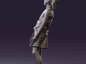 girl in white shirt black skirt 0436 3d print ready 3D Print Model