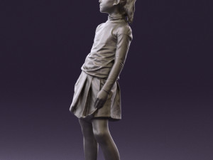 girl in white shirt black skirt 0436 3d print ready 3D Print Model