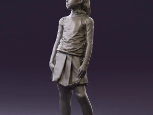 girl in white shirt black skirt 0436 3d print ready 3D Print Model