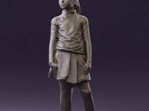 girl in white shirt black skirt 0436 3d print ready 3D Print Model