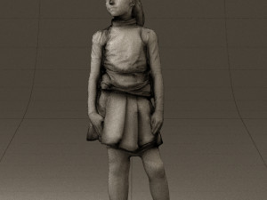 girl in white shirt black skirt 0436 3d print ready 3D Print Model