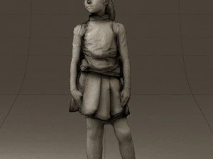 girl in white shirt black skirt 0436 3d print ready 3D Print Model
