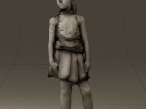 girl in white shirt black skirt 0436 3d print ready 3D Print Model