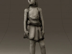 girl in white shirt black skirt 0436 3d print ready 3D Print Model