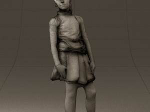 girl in white shirt black skirt 0436 3d print ready 3D Print Model