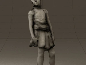 girl in white shirt black skirt 0436 3d print ready 3D Print Model