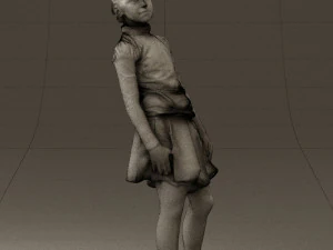 girl in white shirt black skirt 0436 3d print ready 3D Print Model