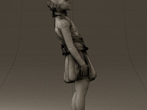girl in white shirt black skirt 0436 3d print ready 3D Print Model