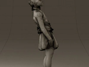 girl in white shirt black skirt 0436 3d print ready 3D Print Model