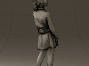 girl in white shirt black skirt 0436 3d print ready 3D Print Model