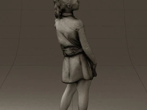 girl in white shirt black skirt 0436 3d print ready 3D Print Model