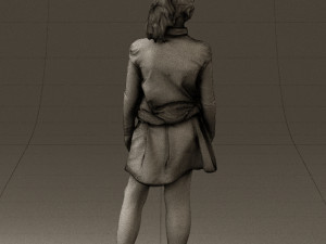 girl in white shirt black skirt 0436 3d print ready 3D Print Model