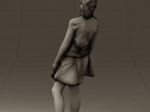 girl in white shirt black skirt 0436 3d print ready 3D Print Model