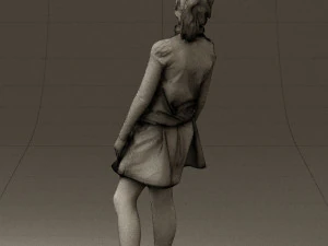 girl in white shirt black skirt 0436 3d print ready 3D Print Model