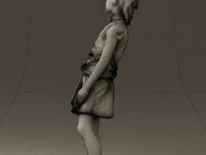 girl in white shirt black skirt 0436 3d print ready 3D Print Model