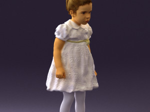 little girl in white dress 0435 Modelo 3D