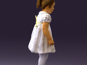 little girl in white dress 0435 Modelo 3D