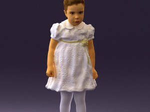 little girl in white dress 0435 Modelo 3D