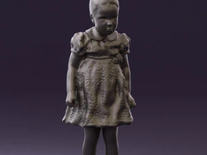 little girl in white dress 0435 3D Model