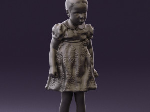 little girl in white dress 0435 Modelo 3D
