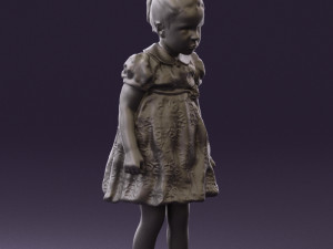 little girl in white dress 0435 Modelo 3D