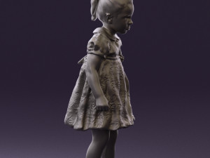 little girl in white dress 0435 Modelo 3D