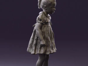 little girl in white dress 0435 3D Model