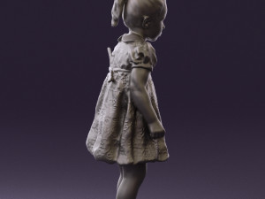 little girl in white dress 0435 Modelo 3D