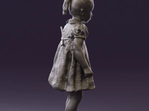 little girl in white dress 0435 3D Model