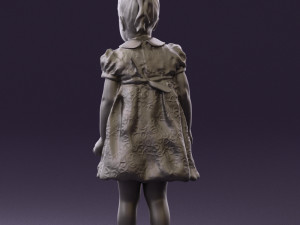 little girl in white dress 0435 Modelo 3D