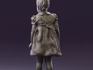 little girl in white dress 0435 3D Model