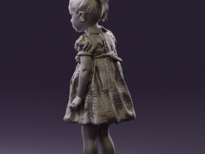 little girl in white dress 0435 Modelo 3D