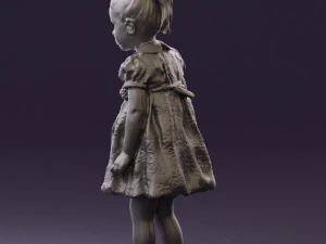 little girl in white dress 0435 3D Model