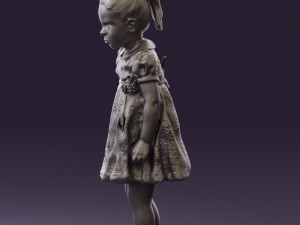 little girl in white dress 0435 Modelo 3D